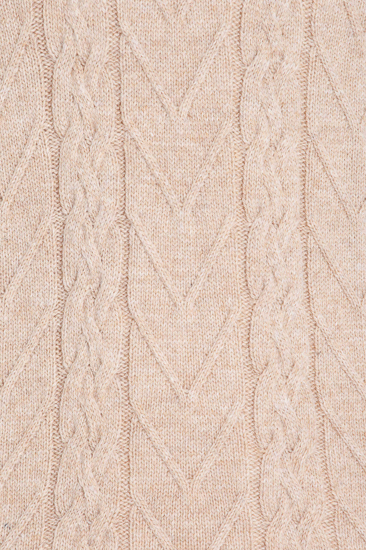Regular Fit Wool Blend Light Beige Turtleneck Sweater