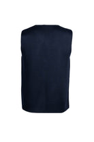 Regular Fit Wool Blend Navy Knit Button Down Vest - SAYKI