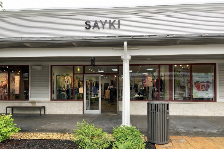SAYKI Leesburg Premium Outlets store exterior entrance in Leesburg, Virginia