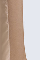 Beige sayki woman dynamic fit camel coat with wool blend fabric and subtle sheen on the inner lining