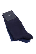 Seamless Cotton Blend Navy - Light Navy Two-Pack Crew Socks