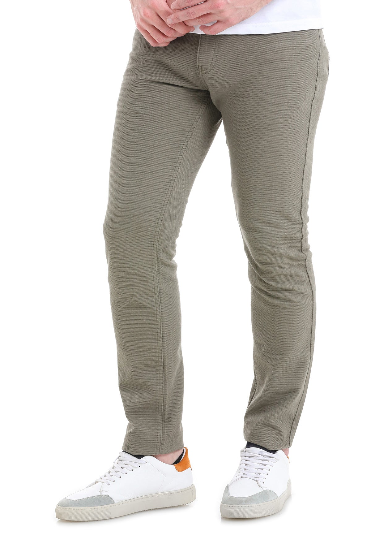 Slim Fit 5 Pocket Low Waist Cotton Khaki Casual Pants