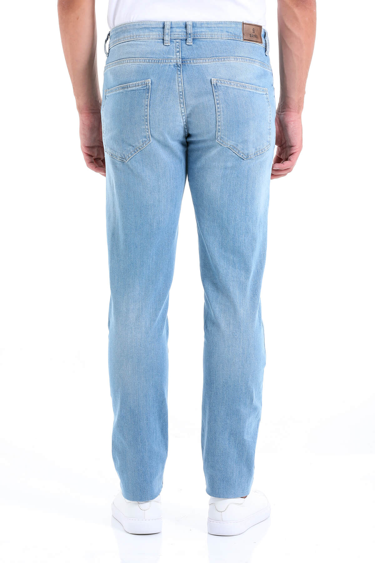 Slim Fit 5 Pocket Low Waist Light Blue Cotton Denim Jeans – SAYKI