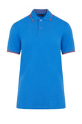 Slim Fit Basic Cotton Blend Blue Polo T-Shirt