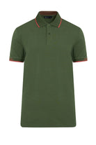 Slim Fit Basic Cotton Blend Seagrass Polo T-Shirt - SAYKI
