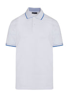 Slim Fit Basic Cotton Blend White Polo T-Shirt - SAYKI