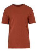Slim Fit Basic Cotton Brick Crew Neck T-Shirt