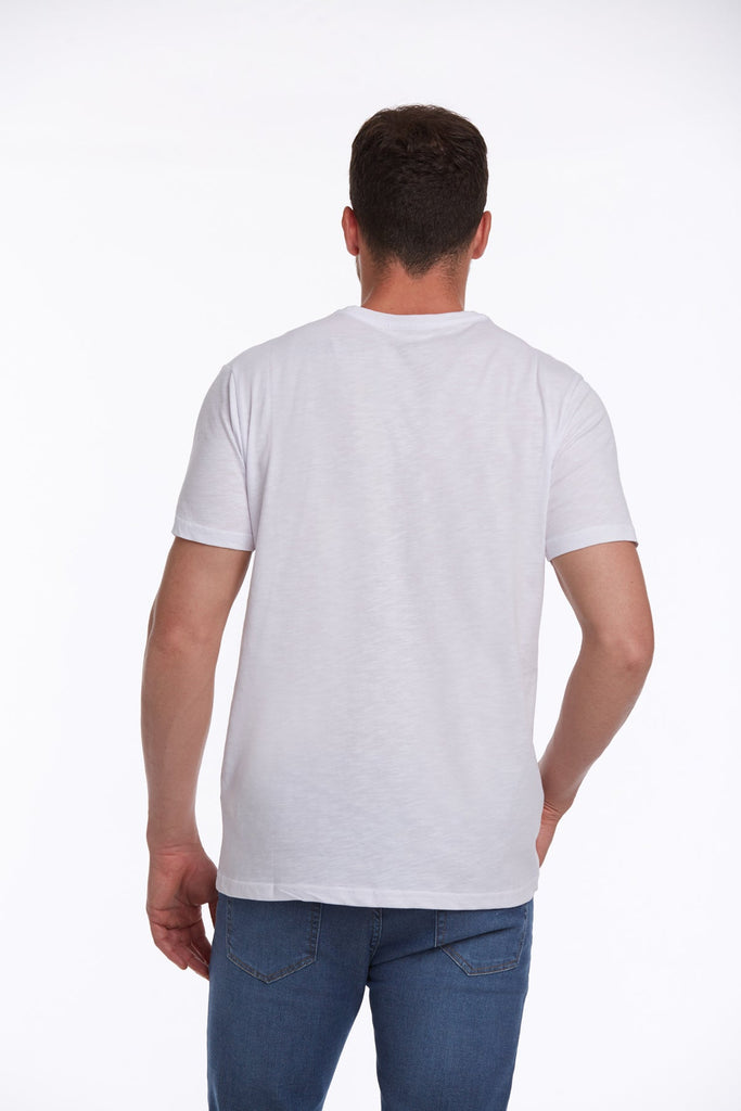 Slim Fit Basic Cotton White Crew Neck T-Shirt - MIB