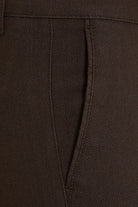Slim Fit Brown Side Pocket Low Waist Cotton Casual Pants