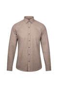 Slim Fit Button-Down Cappucino Casual Shirt