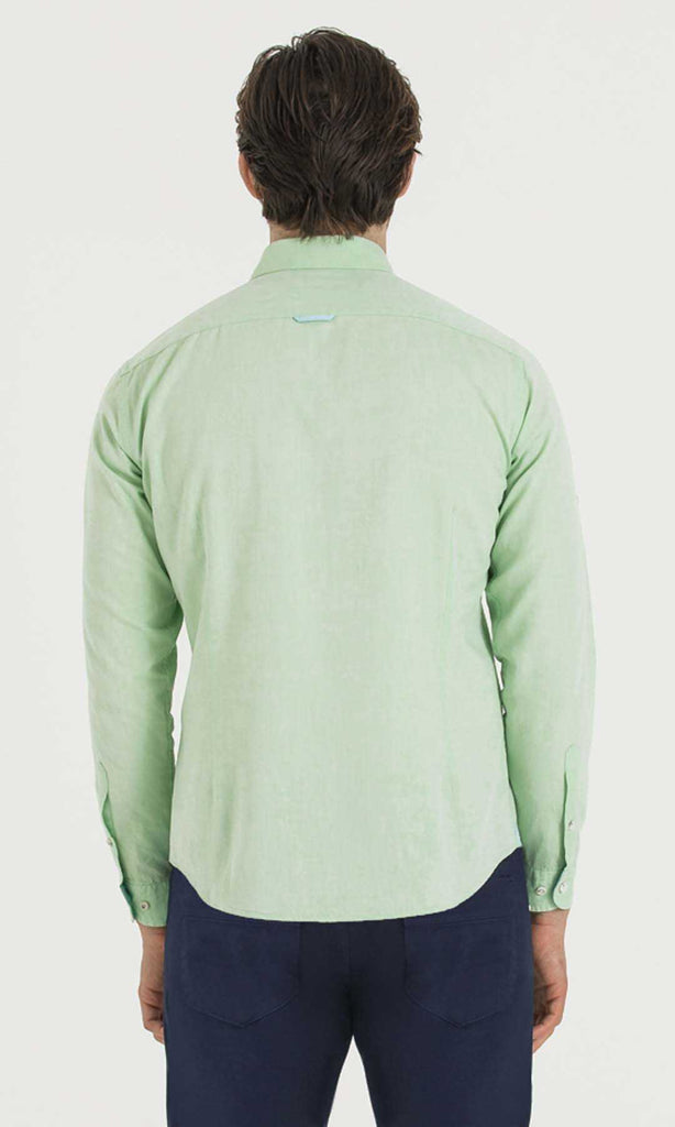 Slim Fit Button Down - Long Sleeve Plain 100% Cotton Casual