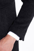 Slim Fit Cachet Charcoal Wool Blend Overcoat - SAYKI