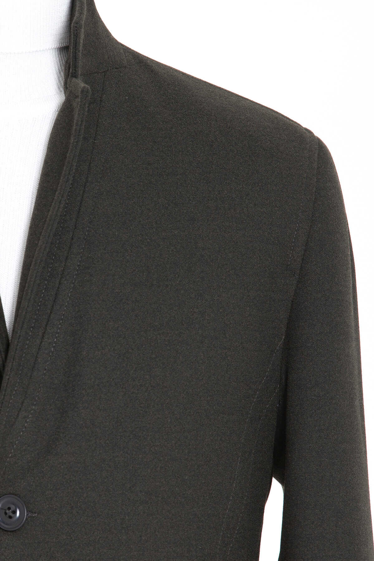 Slim Fit Cachet Notch Lapel Khaki Overcoat - SAYKI