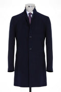 Slim Fit Cachet Notch Lapel Navy Overcoat