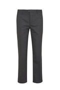 Slim Fit Charcoal Side Pocket High Waist Wool Dress Pants