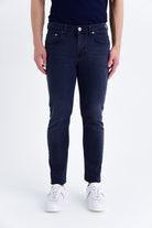 Slim Fit Cotton 5 Pocket Low Waist Navy Denim - SAYKI