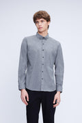 Slim Fit Cotton Blend Gray Casual Shirt