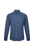 Slim Fit Cotton Blend Navy Casual Shirt