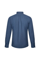 Slim Fit Cotton Blend Navy Casual Shirt - SAYKI
