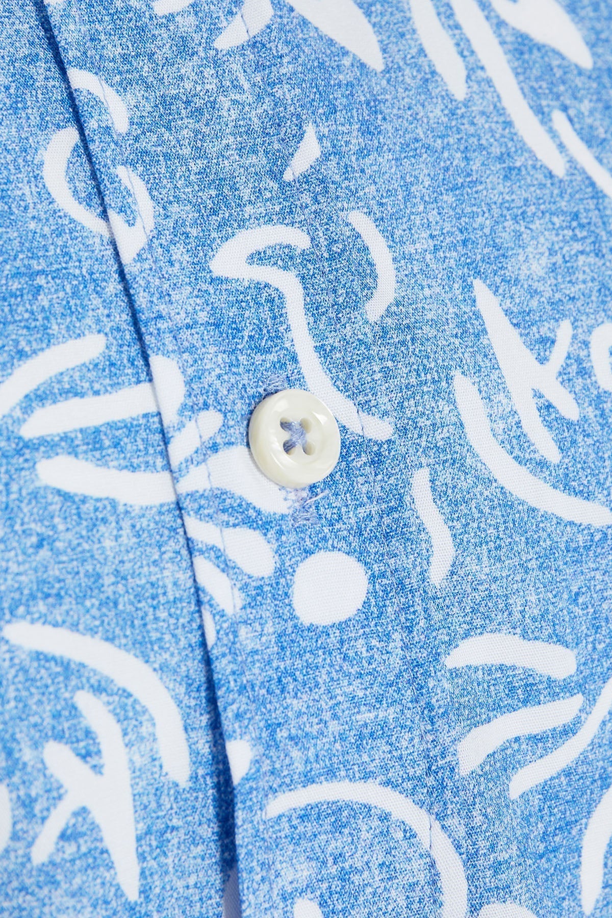 Slim Fit Cotton Floral Blue Casual Shirt - SAYKI