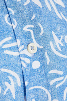 Slim Fit Cotton Floral Blue Casual Shirt - SAYKI