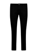 Slim Fit Cotton Low Waist Black Casual Pants