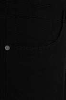Slim Fit Cotton Low Waist Black Casual Pants - MIB