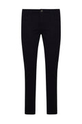 Slim Fit Cotton Navy Low Waist Casual Pants