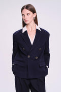 Slim Fit Double Breasted Navy Classic Blazer