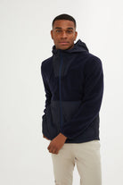 Slim Fit Fleece Polar Casual Navy Hooded Coat - SAYKI