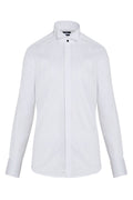 Slim Fit French Cuff 100% Cotton Plain White Tuxedo Shirt