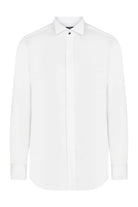 White men’s formal shirt with a crisp, tailored fit and subtle sheen.