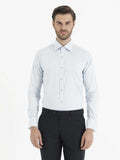 Slim Fit French Cuff Cotton Blue Tuxedo Shirt