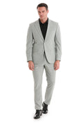 Slim Fit Gray Notch Lapel Classic Suit