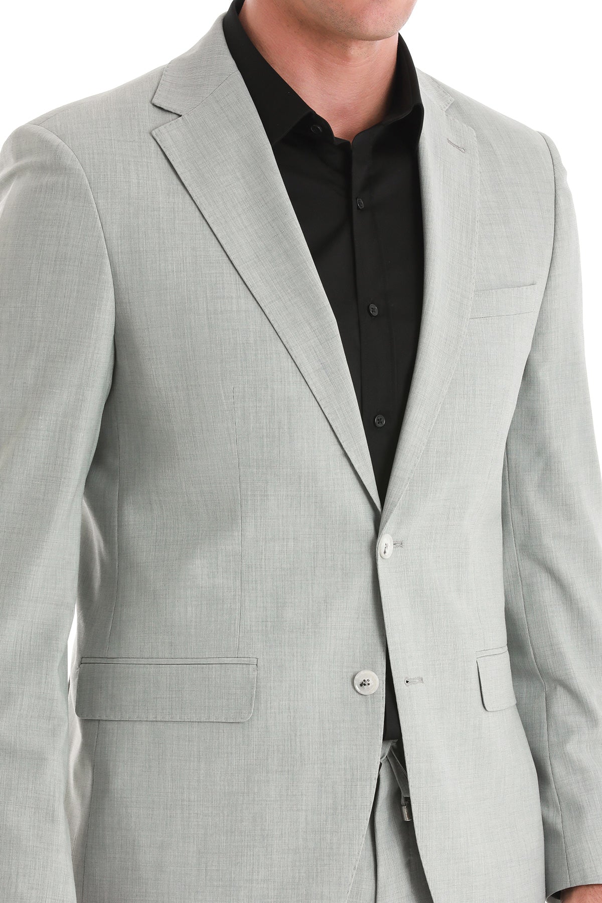 Slim Fit Gray Notch Lapel Classic Suit - SAYKI