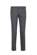 Slim Fit Gray Side Pocket Low Waist Wool Dress Pants