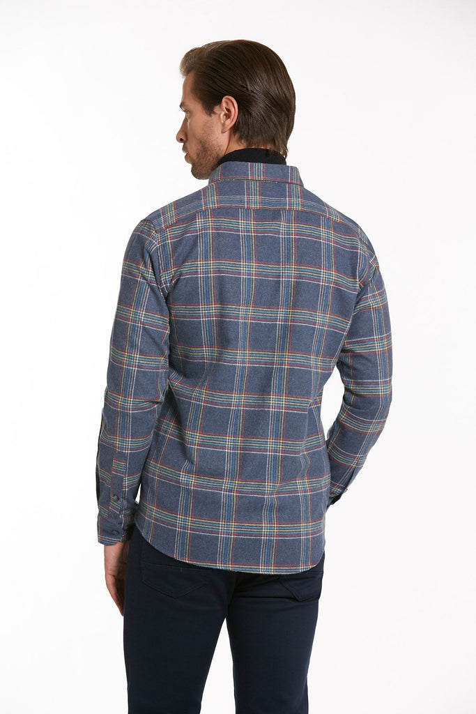 Slim Fit Long Sleeve Checked Cotton Blend Beige Casual