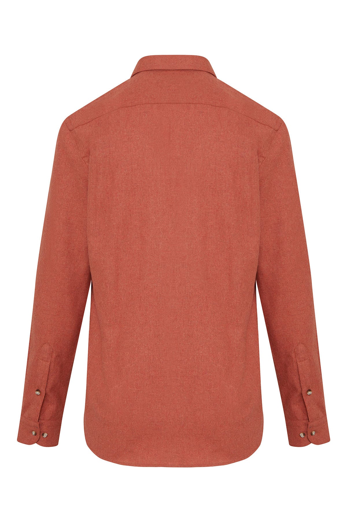 Slim Fit Long Sleeve Cotton Blend Brick Casual Shirt - MIB