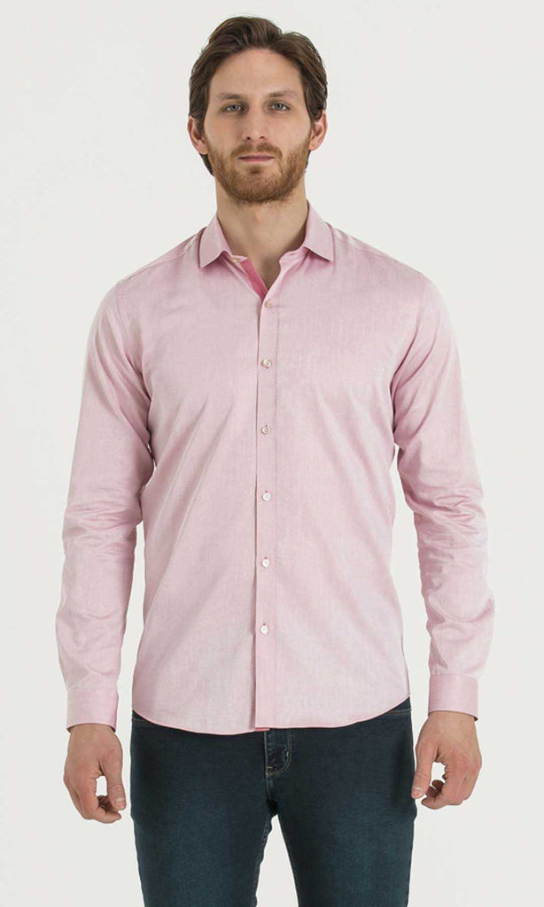 Slim Fit Long Sleeve Patterned 100% Cotton Casual Shirt