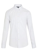 Slim Fit Long Sleeve Stripe Printed Cotton Gray Casual Shirt