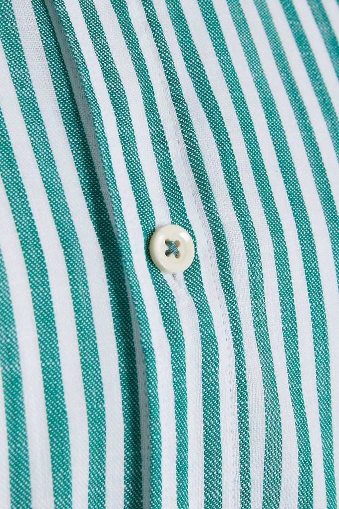 Slim Fit Long Sleeve Striped Cotton Blue Casual Shirt - MIB