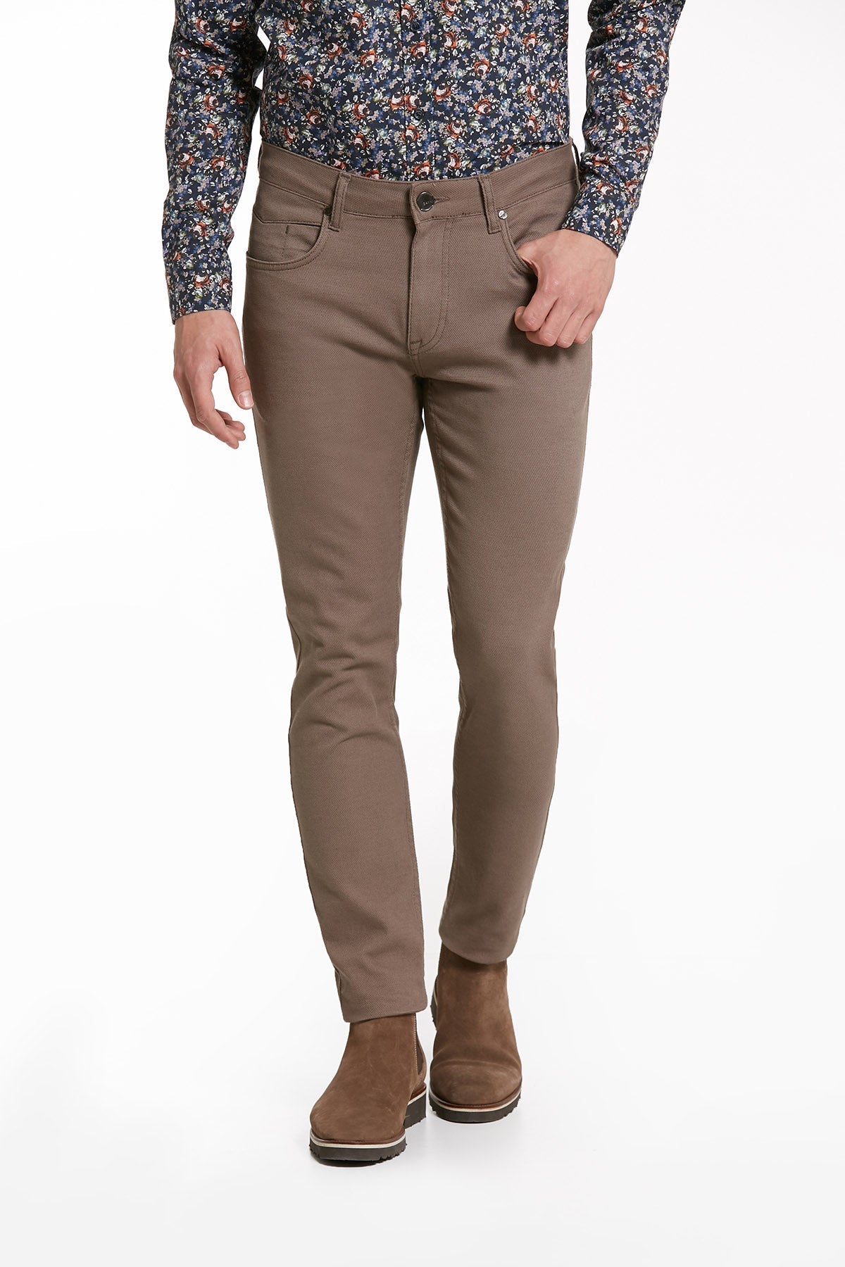 Slim Fit Mink Low Waist Cotton Casual Pants - MIB