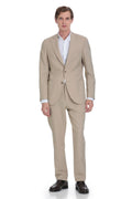 Slim Fit Mink Notch Lapel Linen-Blend Casual Suit