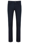 Slim Fit Navy Low Waist 5 Pocket Cotton Casual Pants