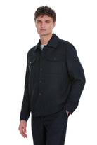 Slim Fit Navy Notch Lapel Overshirt Casual Suit - SAYKI