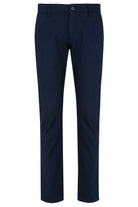 Slim Fit Navy Side Pocket Low Waist Cotton Casual Pants