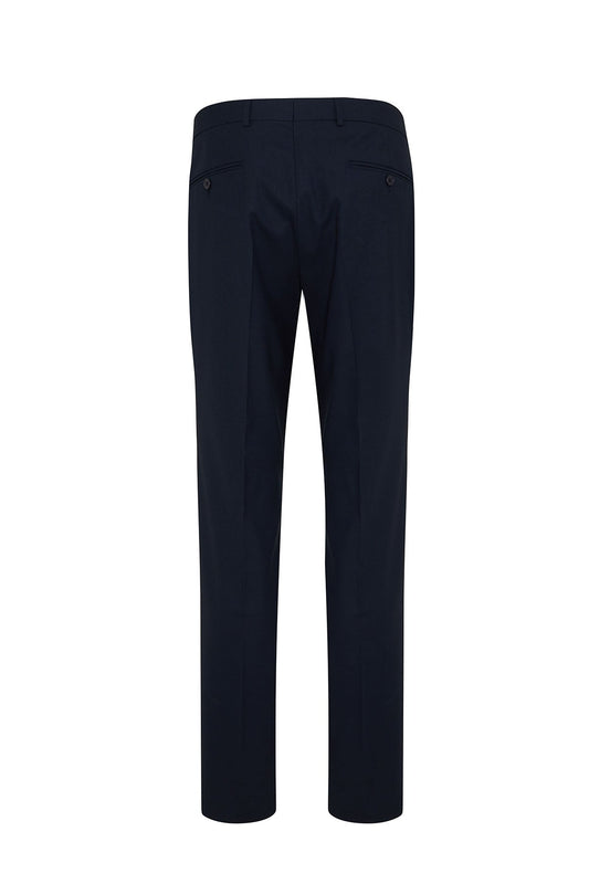 Slim Fit Navy Side Pocket Low Waist Wool Dress Pants - SAYKI
