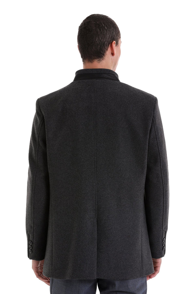 Slim Fit Nikko Stand Collar Wool Blend Coat - MIB
