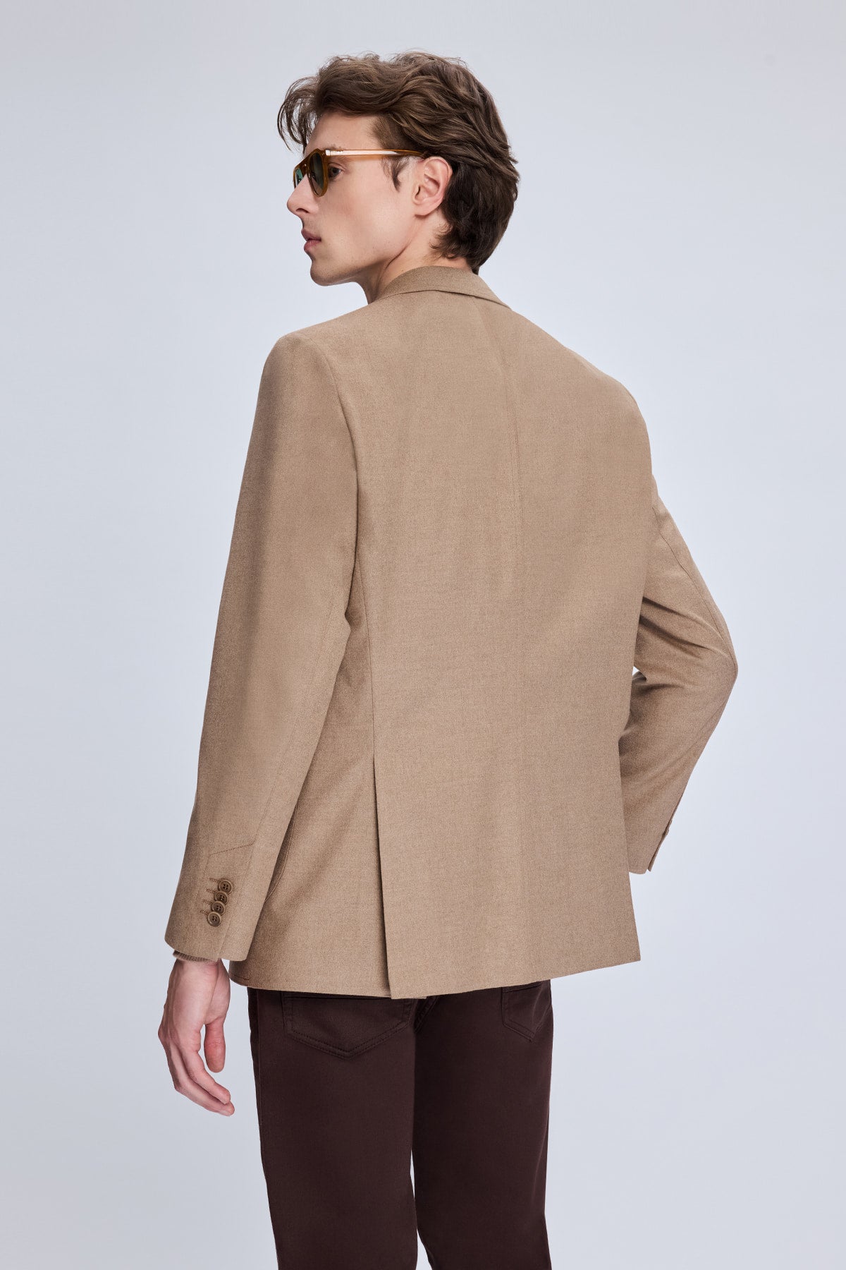 Slim Fit Notch Lapel Camel Casual Blazer - MIB