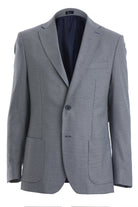 Slim Fit Notch Lapel Light Blue Casual Blazer - SAYKI